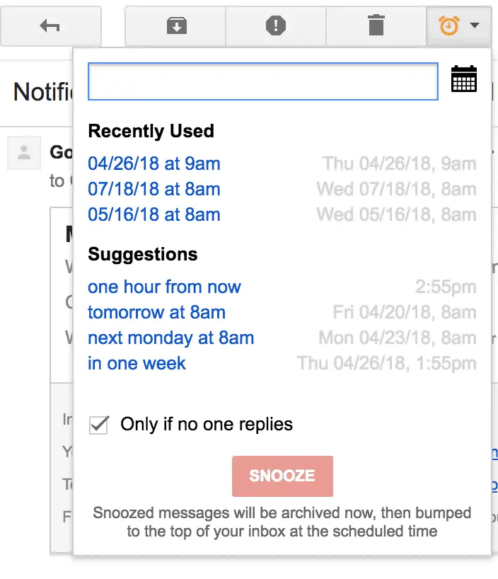 streak snooze gmail